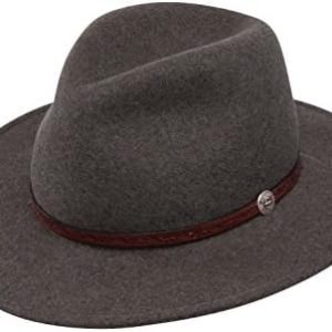 Stetson Mens Cromwell Wool Felt Crushable Water Repellent Olive Mix Crusher Collection Cowboy Hat, Large