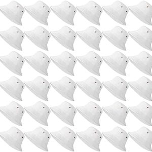 Xtinmee 36 Pcs Washed Cotton Bucket Hats Bulk Packable Unisex Trendy Lightweight Travel Summer Sun Hats for Women Men Fishing Beach White
